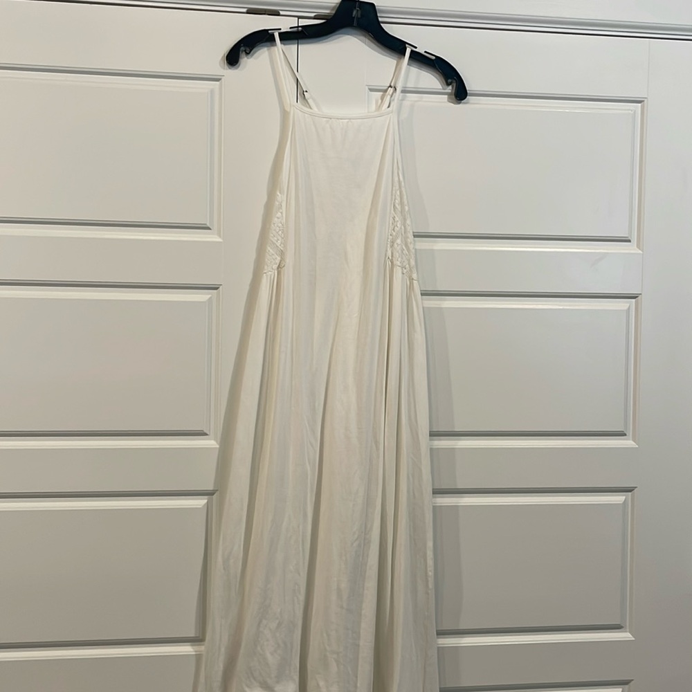 Roxy white maxi dress with crochet accents in sides